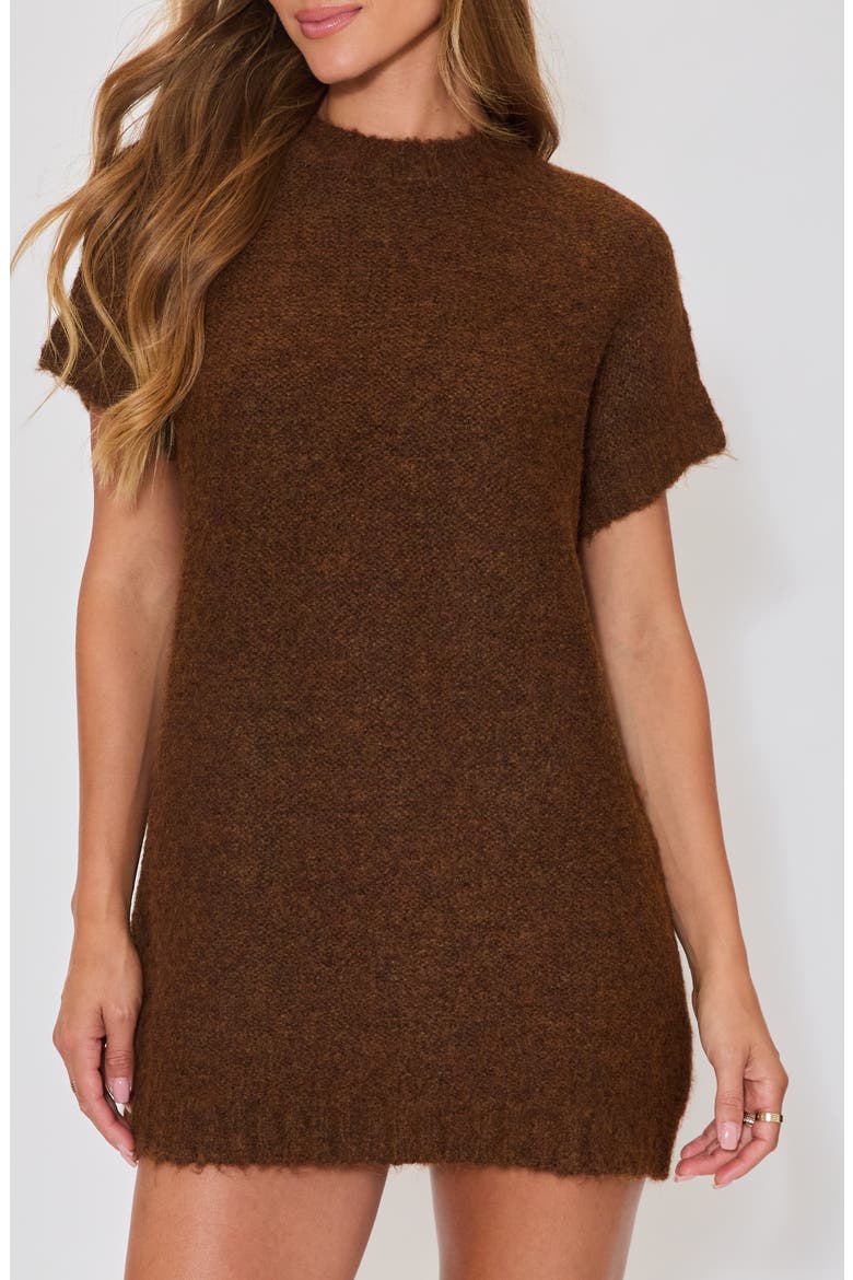 Hot Coco Sweater Minidress, Alternate, color, BROWN