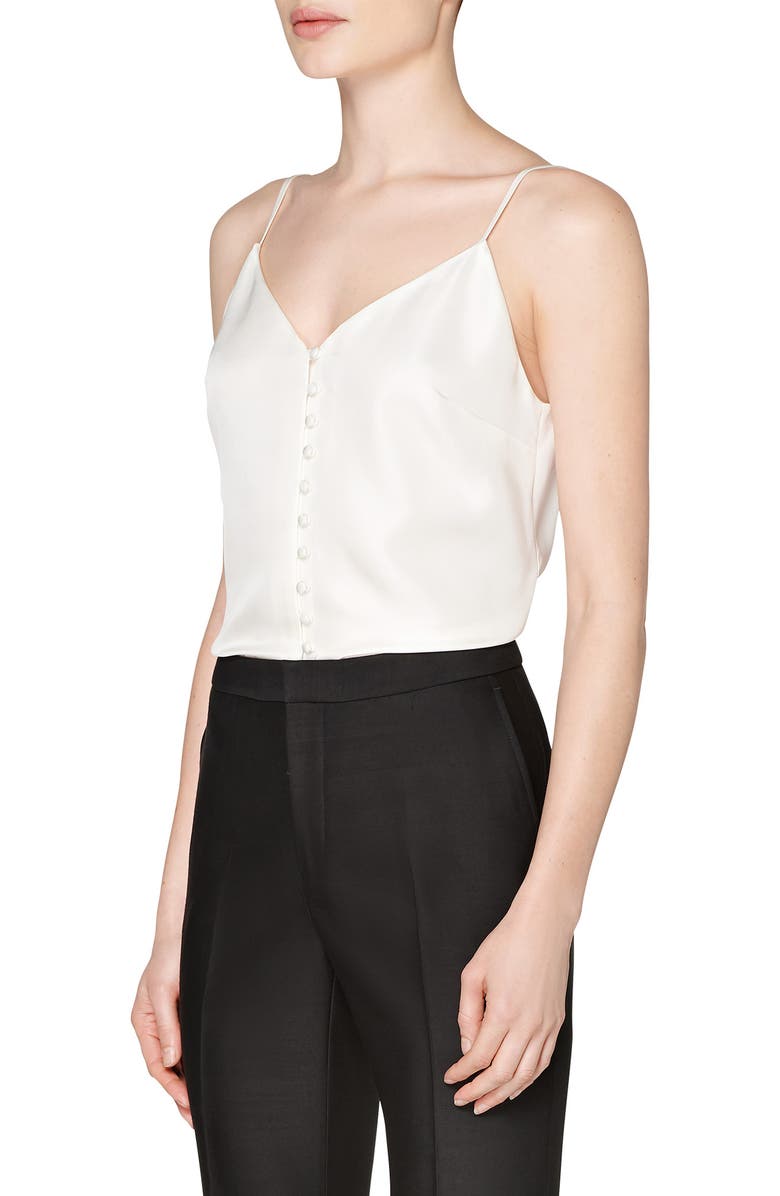 SUISTUDIO Athens Button Front Silk Camisole, Alternate, color, 