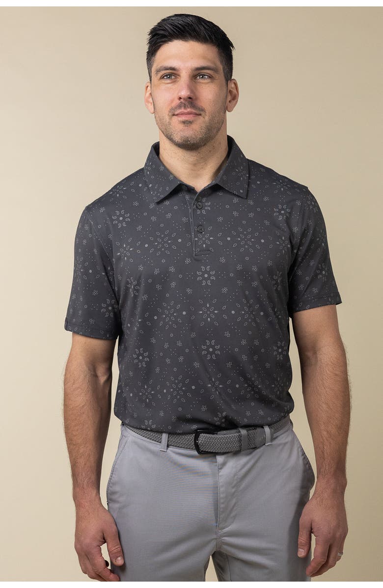 ASHWORTH GOLF Western Polo, Alternate, color, Asphalt
