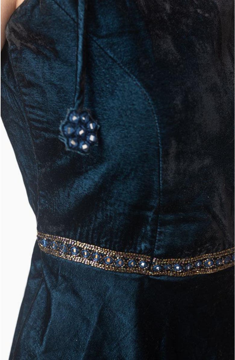 RAAS Tia Velvet Short Dress, Alternate, color, Teal Blue