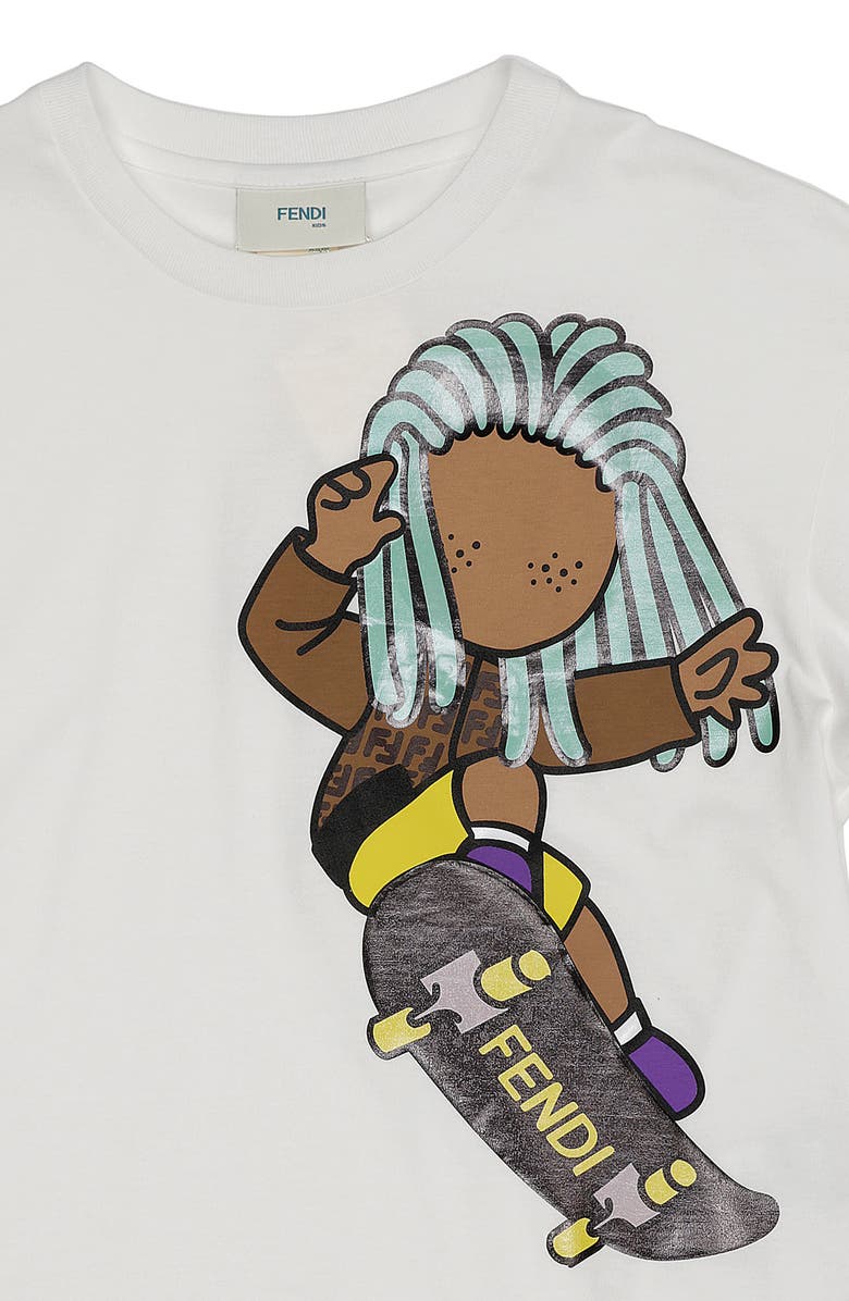 Fendi Kids' Skateboard Graphic Tee, Alternate, color, 