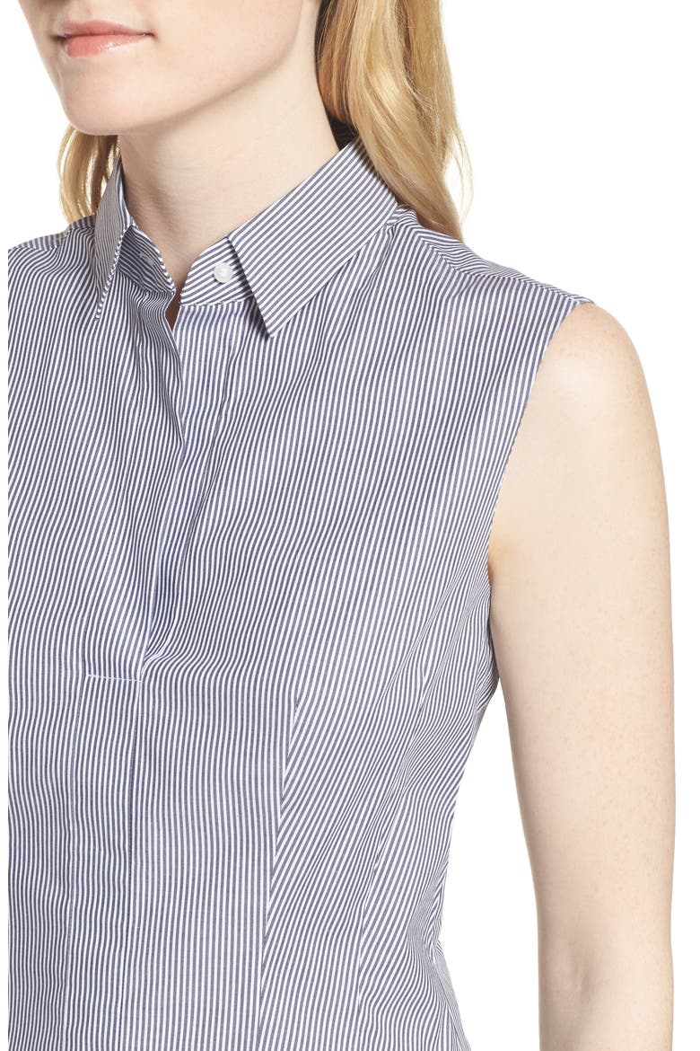 Bashiva Stripe Stretch Poplin Shirt, Alternate, color, NAVY FANTASY