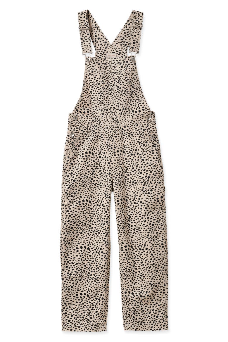 Christina Houndstooth Crop Flare Leg Overalls, Alternate, color, BEIGE CHEETAH
