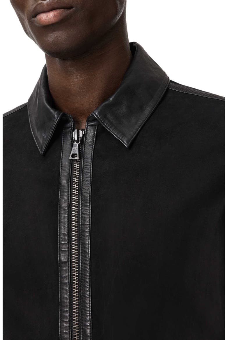 Jaxon Leather Trim Suede Jacket, Alternate, color, BLACK