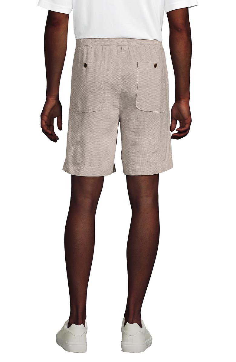 Lands' End 7" Classic Fit Linen Cotton E-Waist Short, Alternate, color, Pale Desert Tan