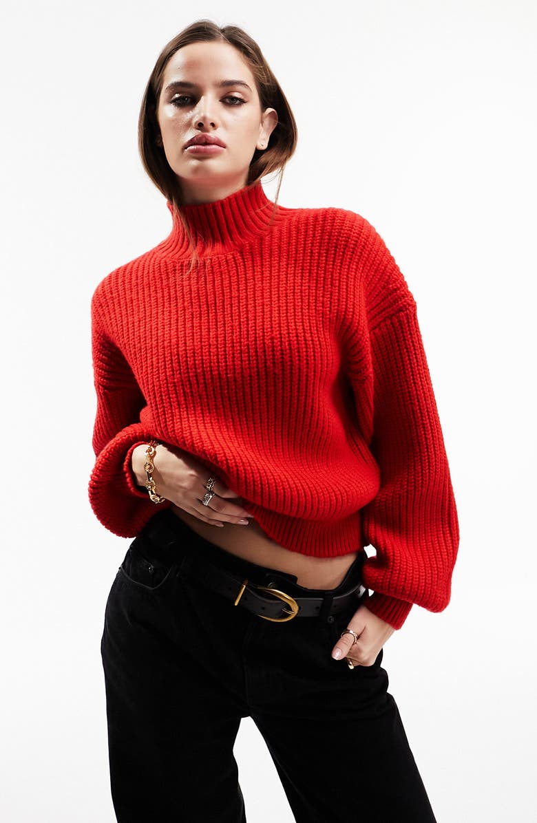 ASOS DESIGN Chunky Rib Turtleneck Sweater, Main, color,