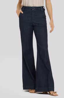 Mia Belted High Waist Palazzo Flare Jeans