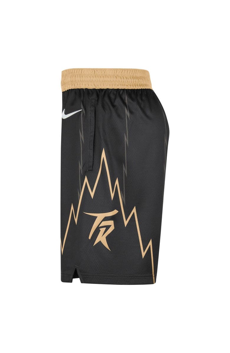 Nike Men's Nike Black/Gold Toronto Raptors 2021/22 City Edition Swingman Shorts, Alternate, color, 