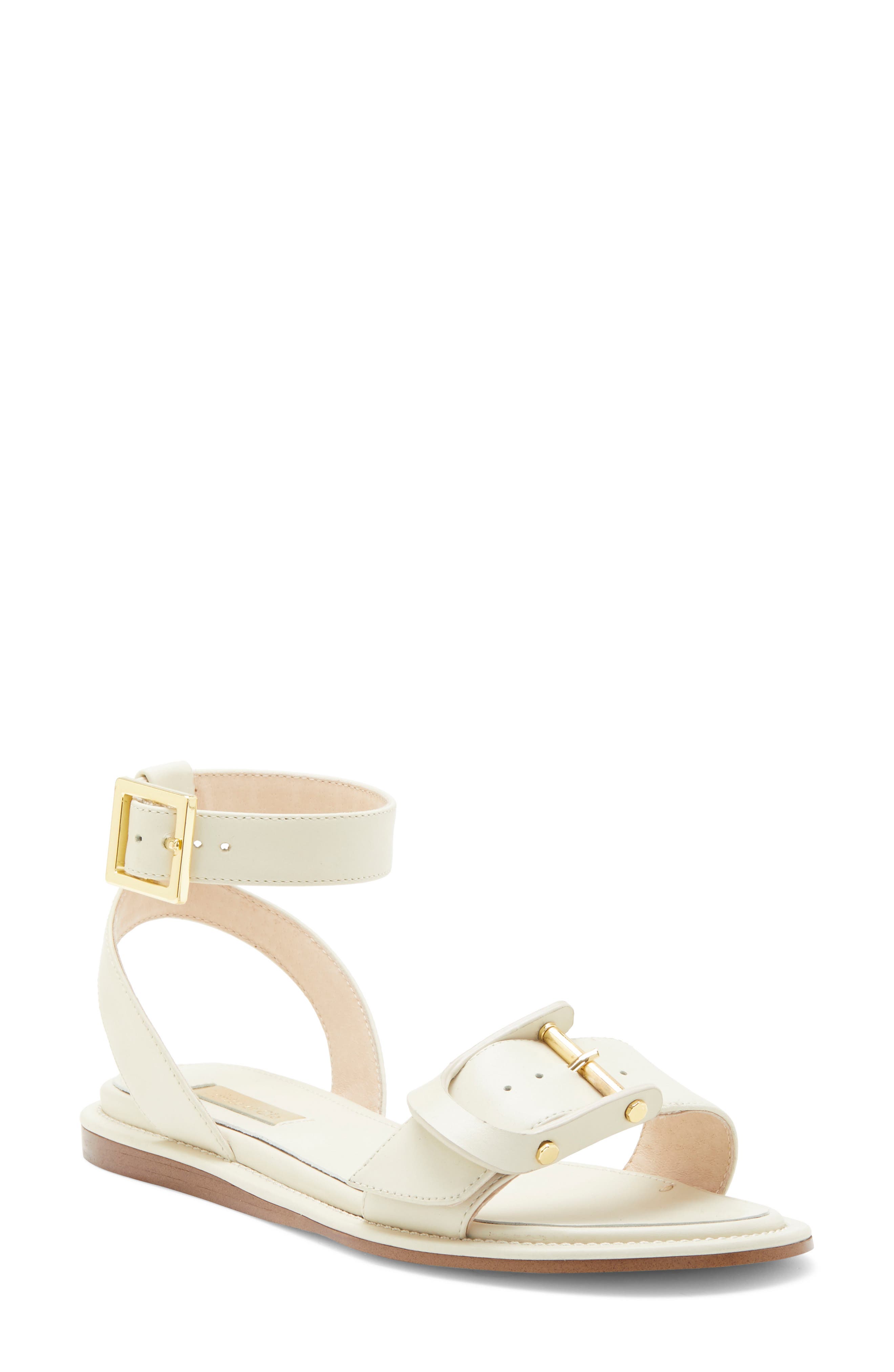 Benue Ankle Strap Sandal, Main, color, WHITE LEATHER