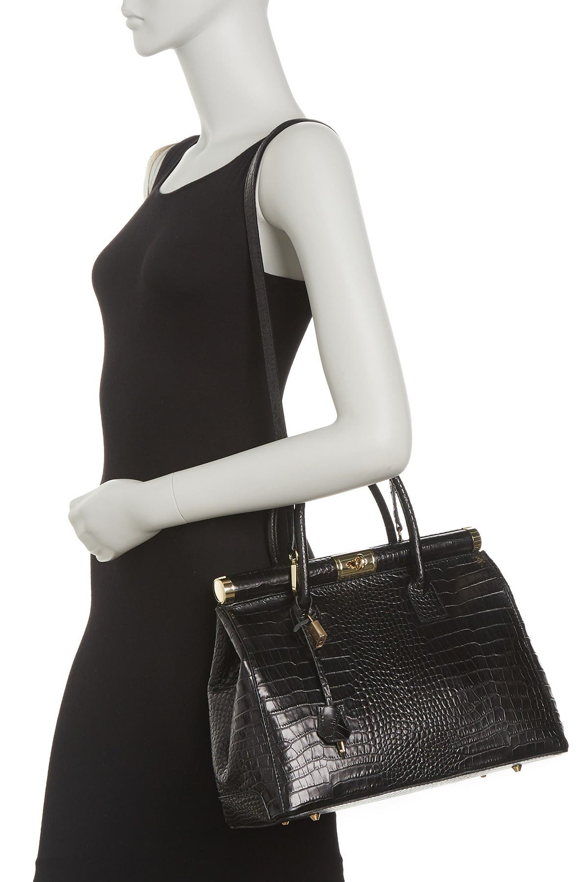 GIORGIO COSTA Leather Croc Embossed Satchel (Men) | Nordstromrack