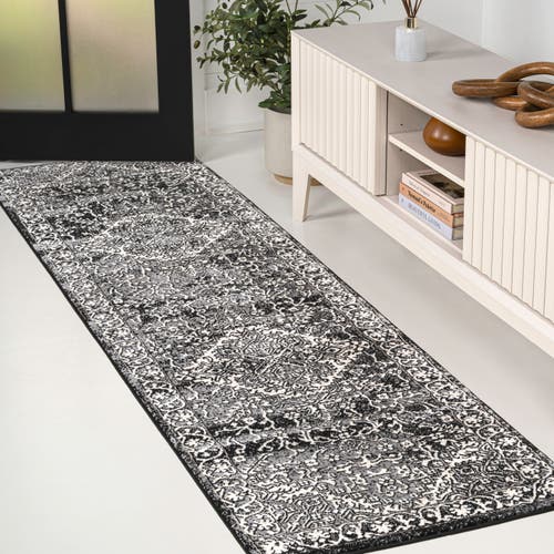 Jonathan Y Modern Persian Vintage Medallion Area Rug In Black
