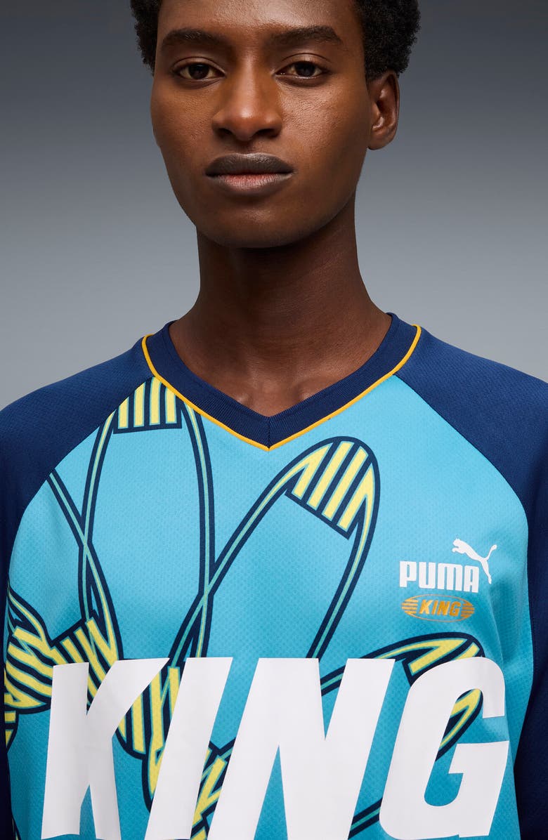 PUMA KING Extravaganza Jersey T-Shirt, Alternate, color, Vibrant Blue