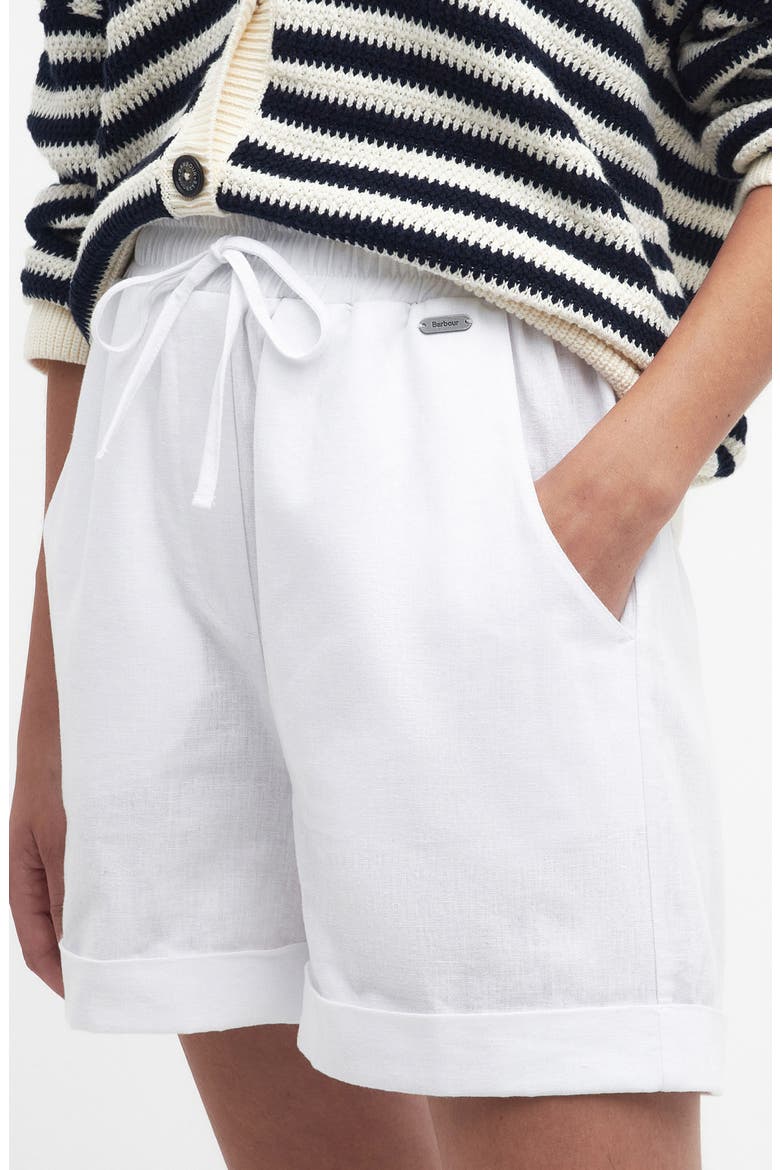 Elsden Tie Waist Shorts, Alternate, color, WHITE
