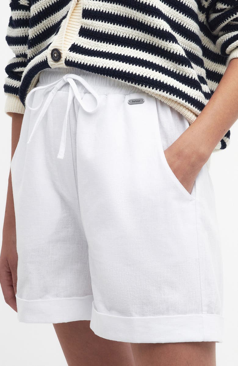 Barbour Elsden Tie Waist Shorts, Alternate, color, White