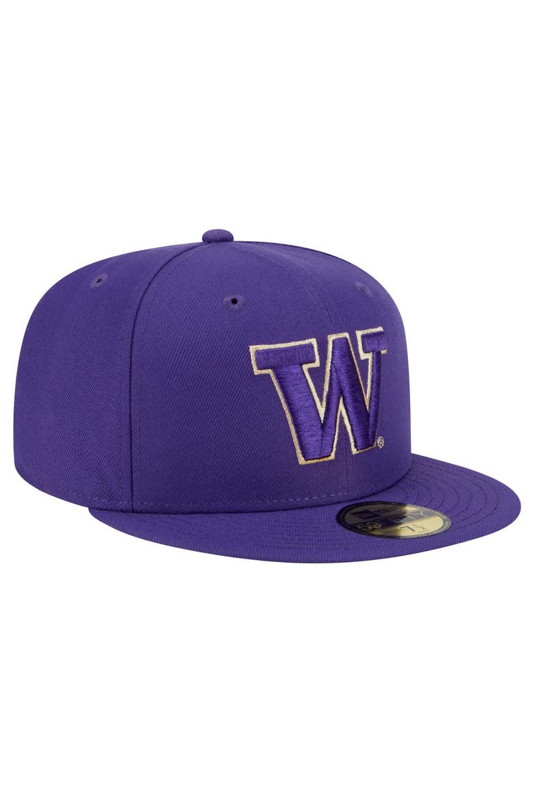Men's New Era Purple Washington Huskies 59FIFTY Fitted Hat, Alternate, color, Purple
