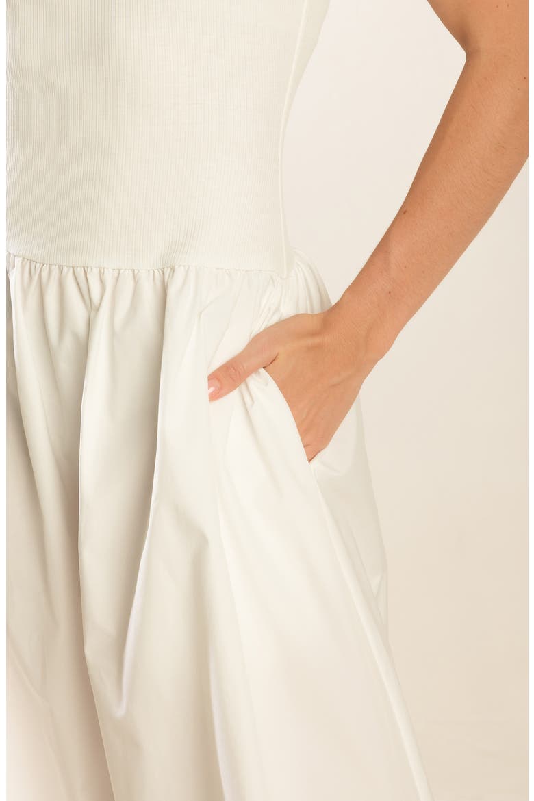 Sleeveless Mixed Media Maxi Dress, Alternate, color, WHITE