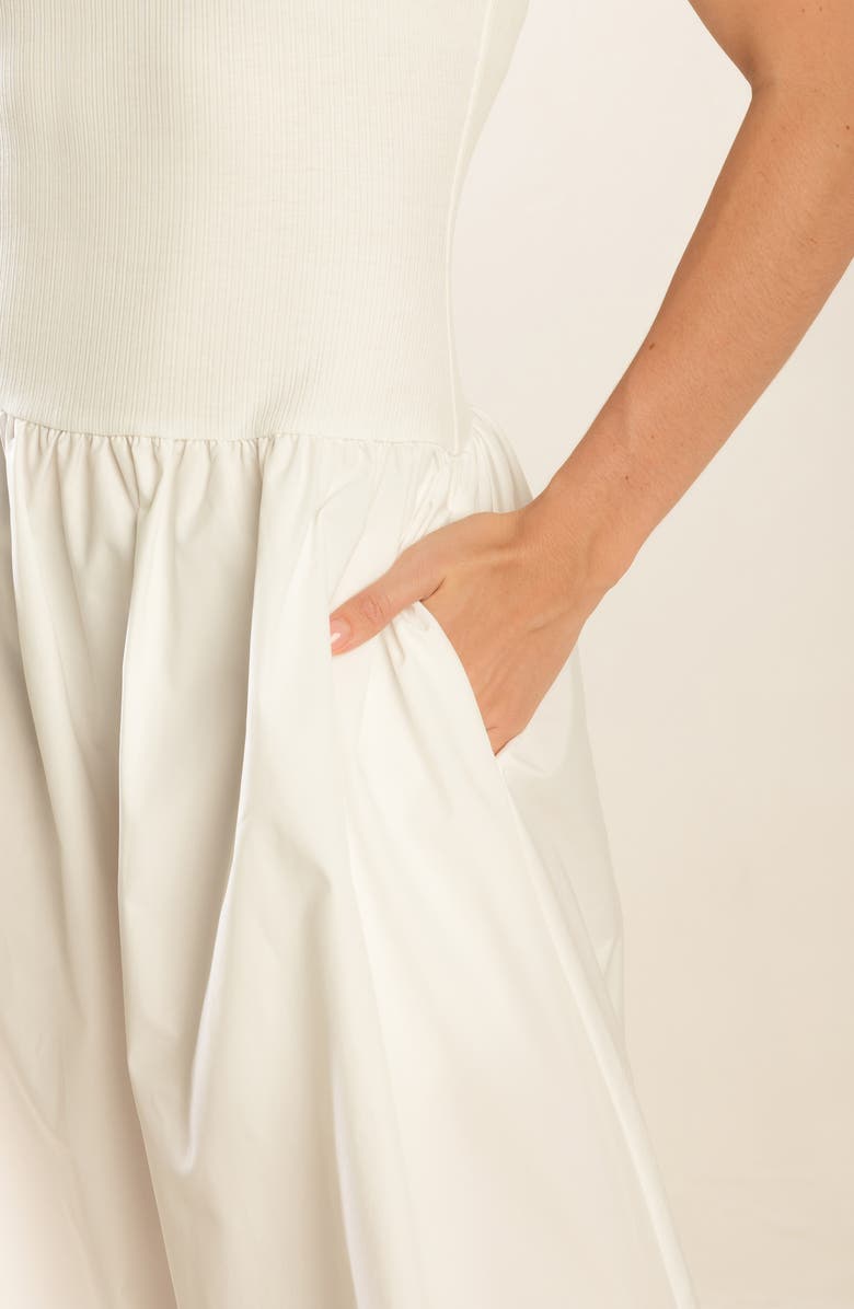 FREEMARKET Sleeveless Mixed Media Maxi Dress, Alternate, color, White