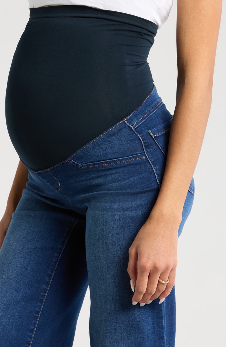 1822 Denim Over the Bump Crop Wide Leg Maternity Jeans, Alternate, color, 