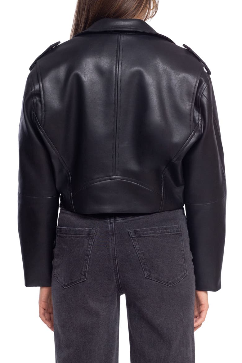 Faux Leather Crop Moto Jacket, Alternate, color, HIGH FLYER