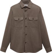 MANGO Regular Fit Chest Pocket Button-Up Shirt