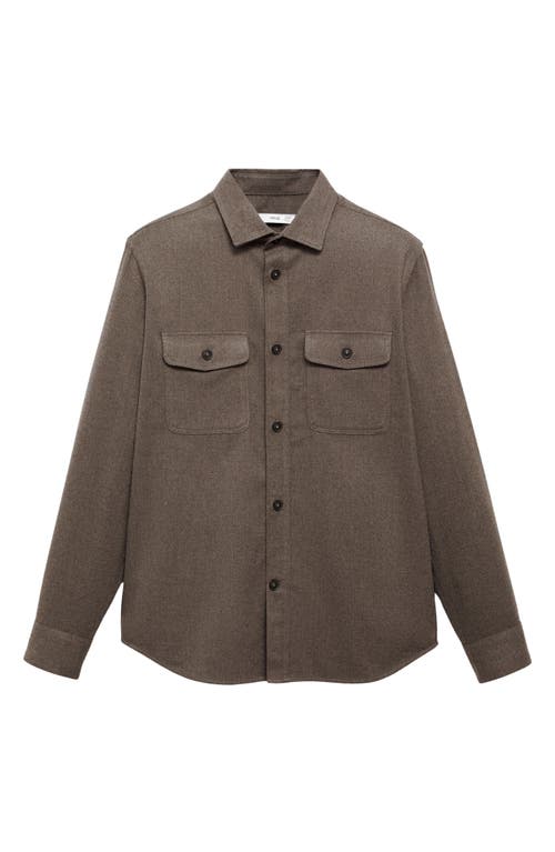 Mango Regular Fit Chest Pocket Button-up Shirt In Mink Grey