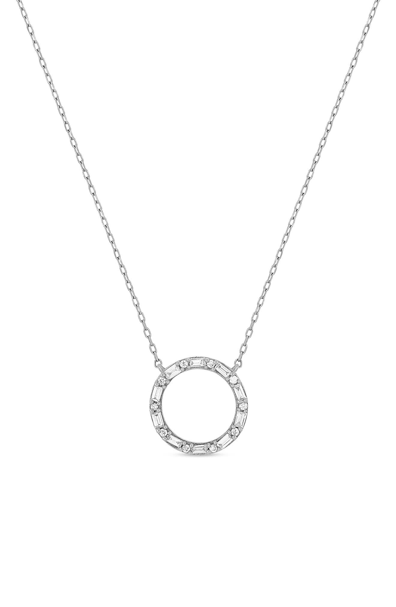 Gatsby 18K White Gold Diamond Circle Pendant Necklace