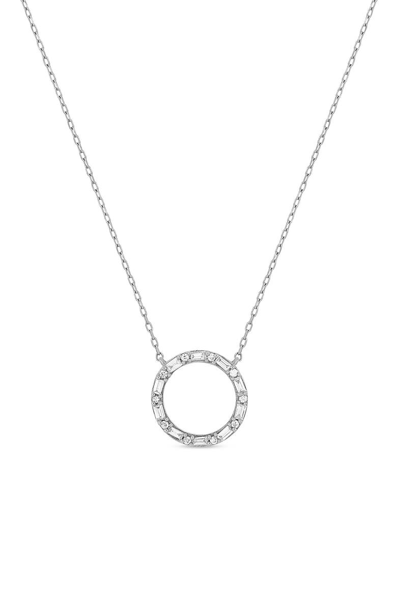 Gatsby 18K White Gold Diamond Circle Pendant Necklace, Main, color, 18KW