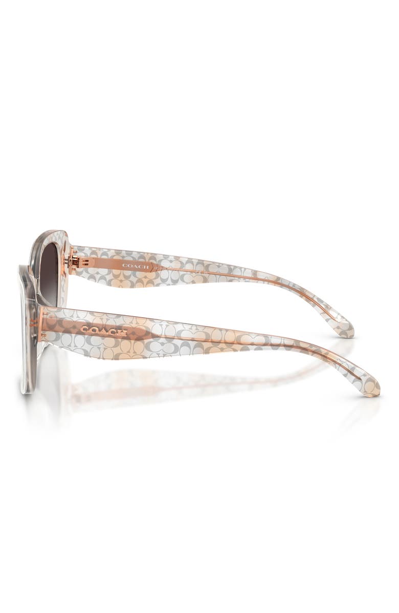 COACH 52mm Gradient Square Sunglasses, Alternate, color, Transparent Grey / Grey