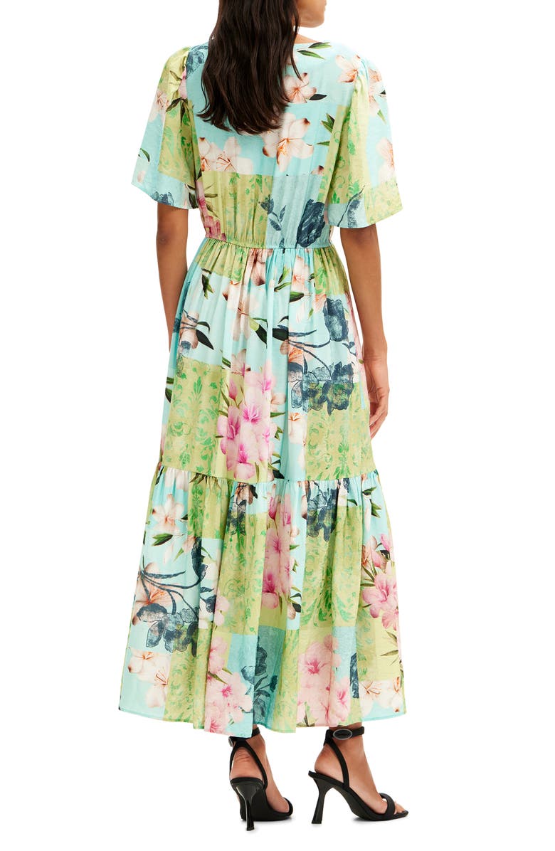 Desigual Blues Floral Print A-Line Dress, Alternate, color, 