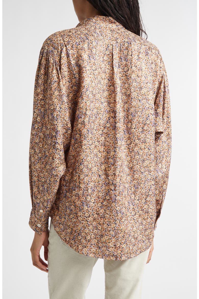 Harlow Ditsy Floral Popover Top, Alternate, color, OCHRE