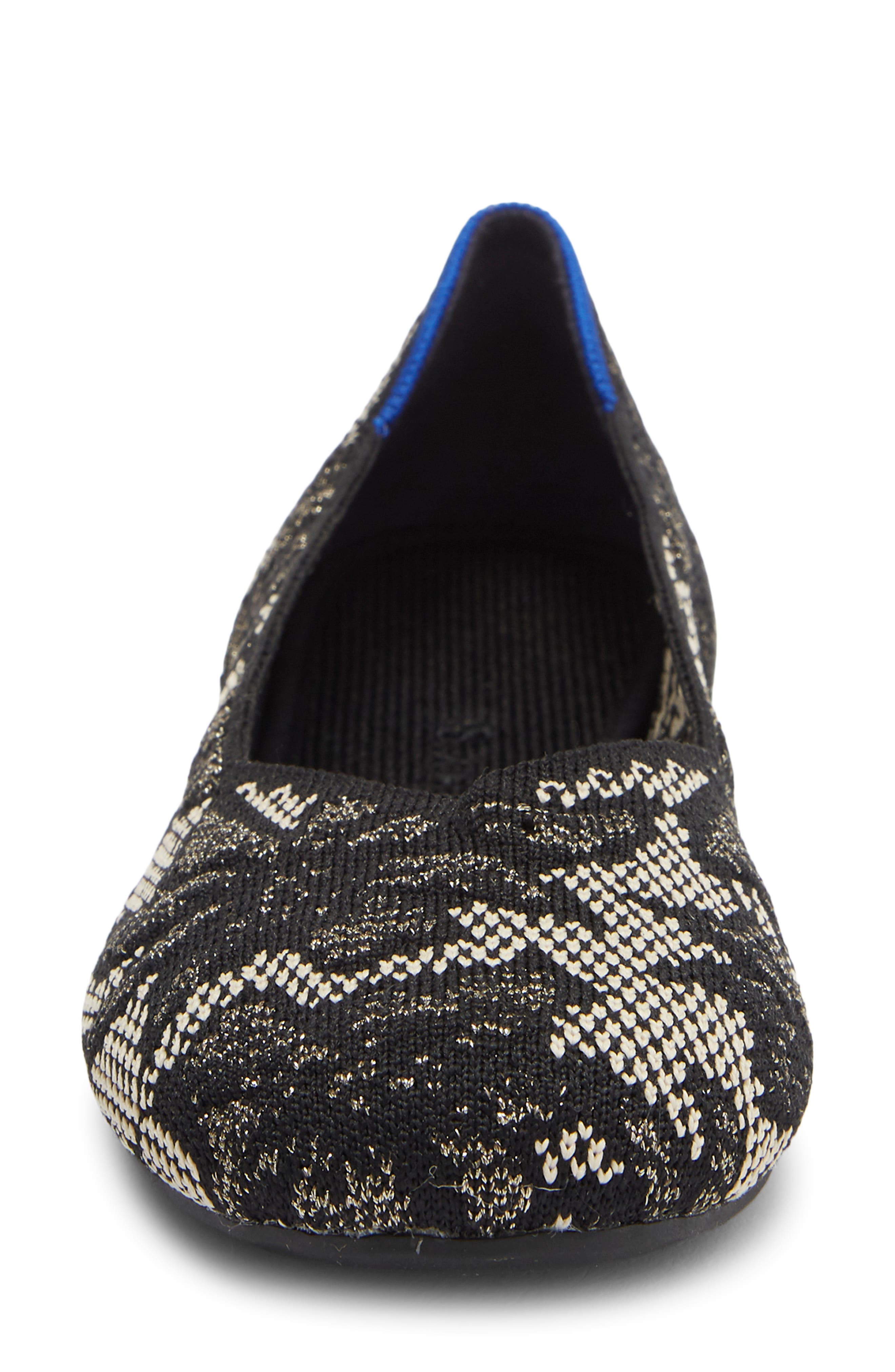 The Round Toe Flat, Alternate, color, BLACK CHANTILLY