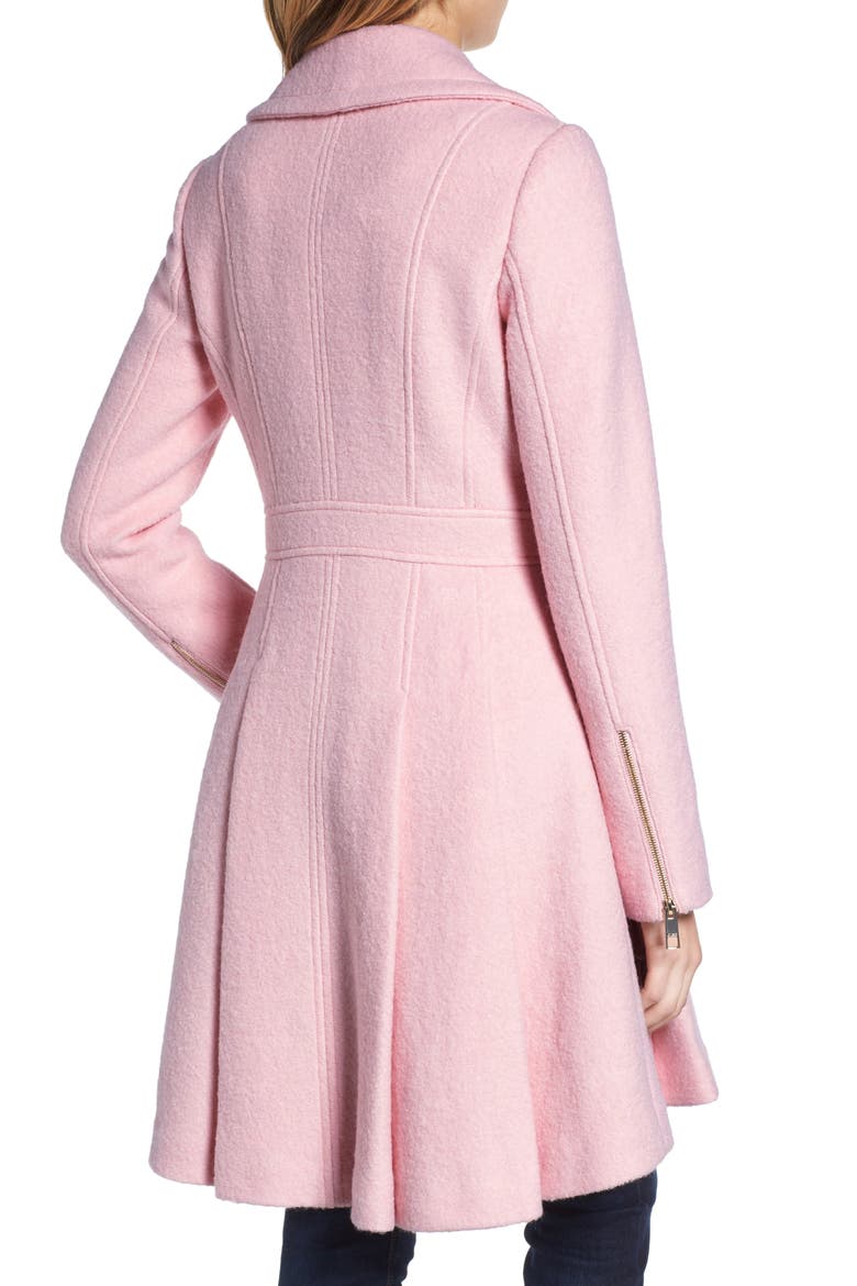 Double Breasted Wool Blend Coat, Alternate, color, PALE PINK