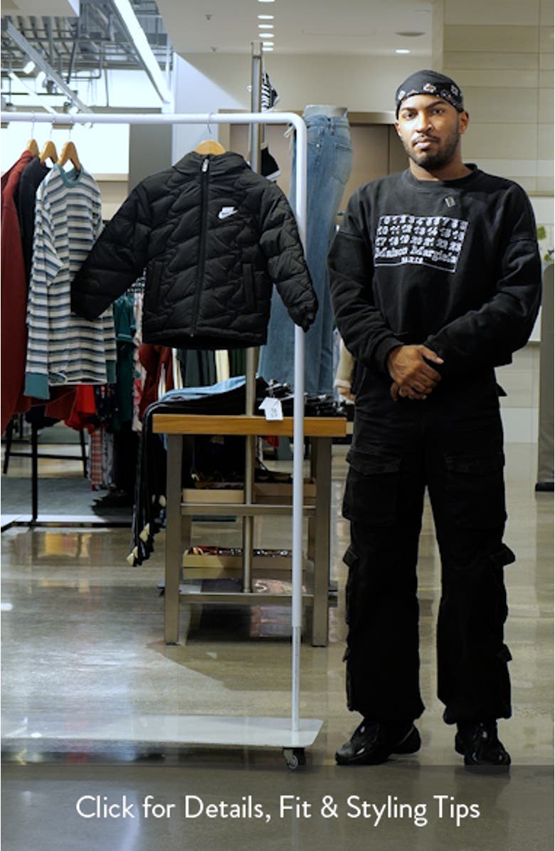 Kids' Swoosh Quilted Hooded Puffer Jacket, sales video thumbnail