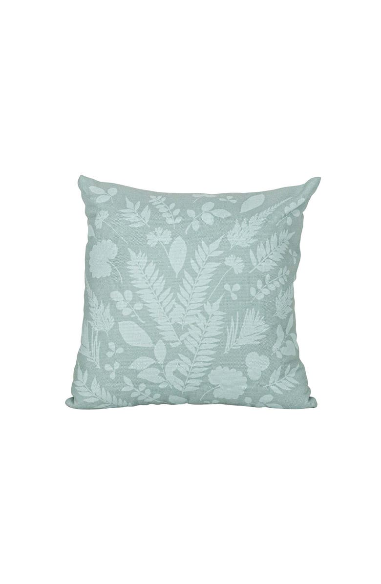 Foreside Home and Garden Sun Print Blue Decorative Indoor/Outdoor Accent Throw Pillow, 18" x 18", Main, color, Blue