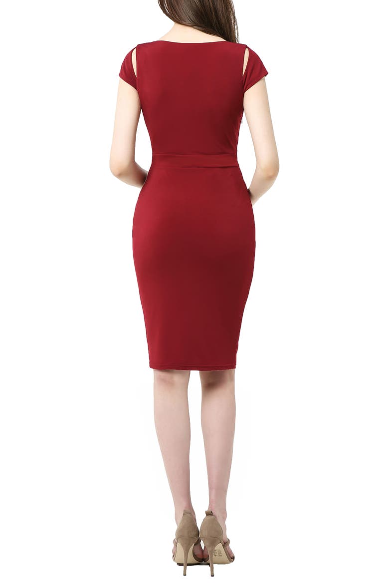 Julie Cold Shoulder Body-Con Maternity Dress, Alternate, color, WINE