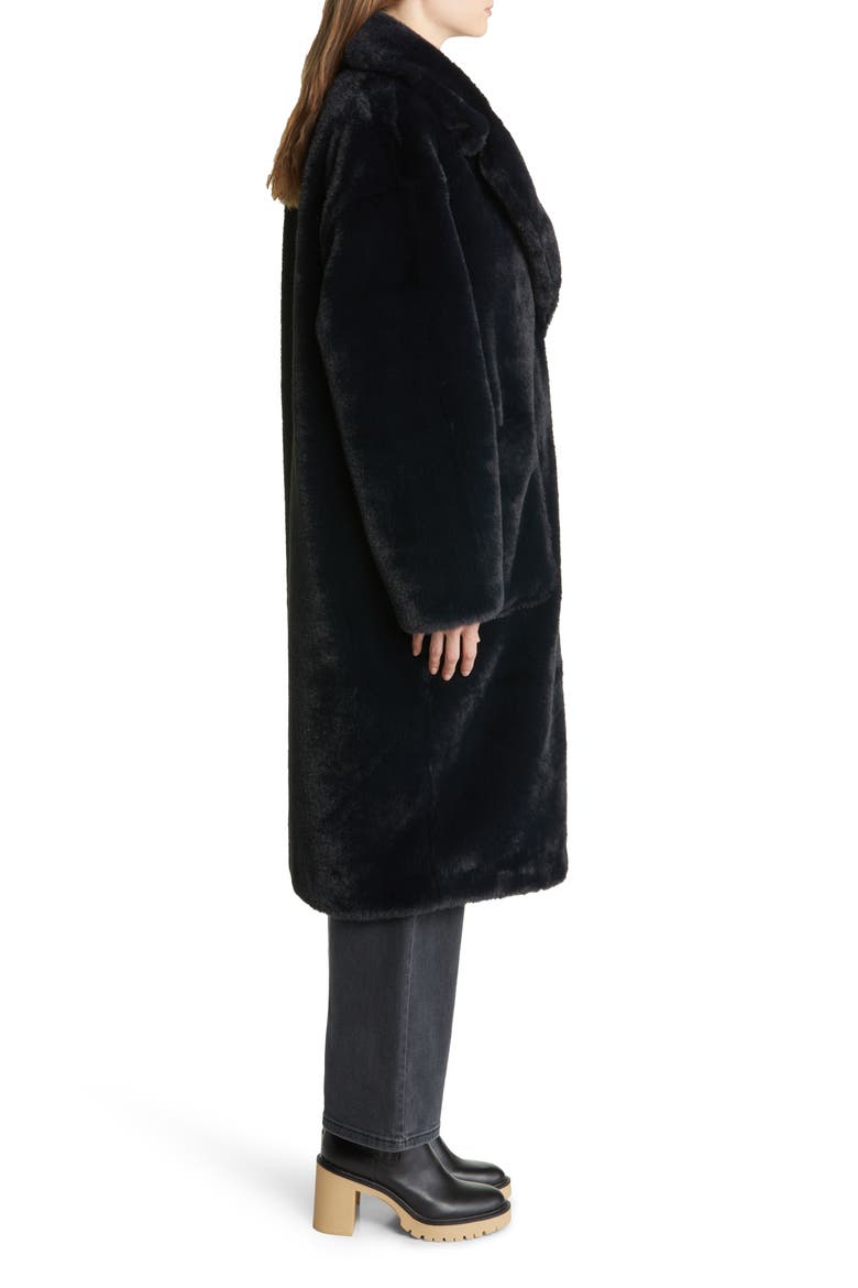 Avaline Faux Fur Longline Coat, Alternate, color, TAR