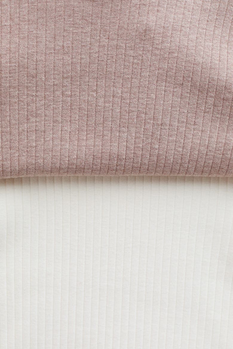 2-Pack Ribbed Turtleneck Tops, Alternate, color, Beige/cream
