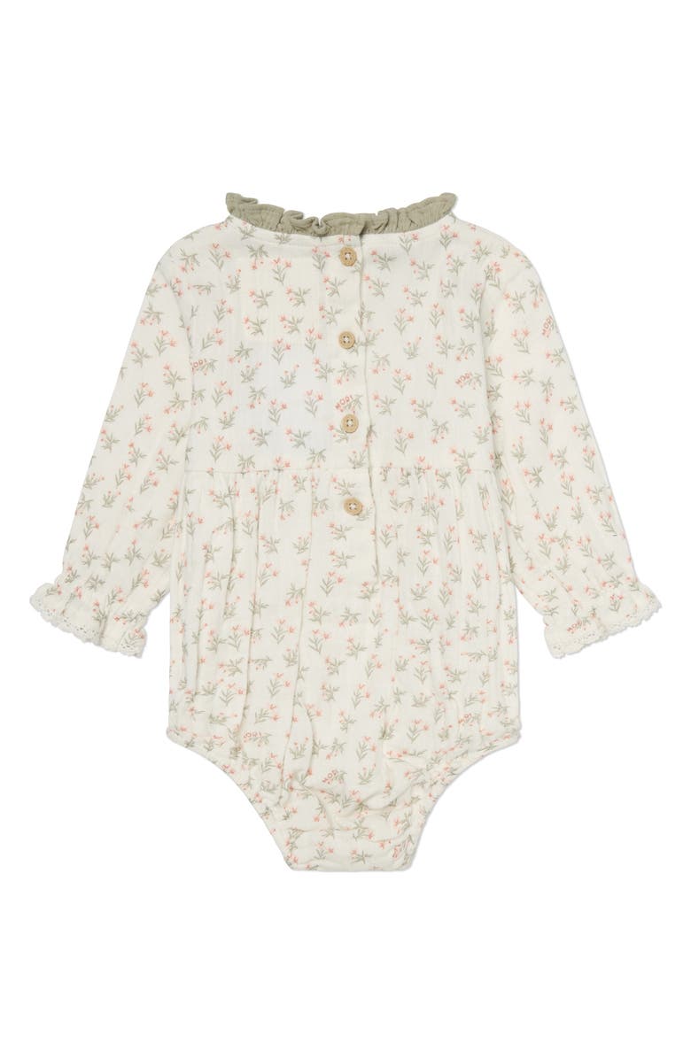 MORI Floral Organic Cotton Gauze Bodysuit, Alternate, color, 