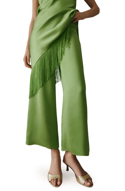 Satin Ankle Wide Leg Pants