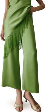 MANGO Satin Ankle Wide Leg Pants