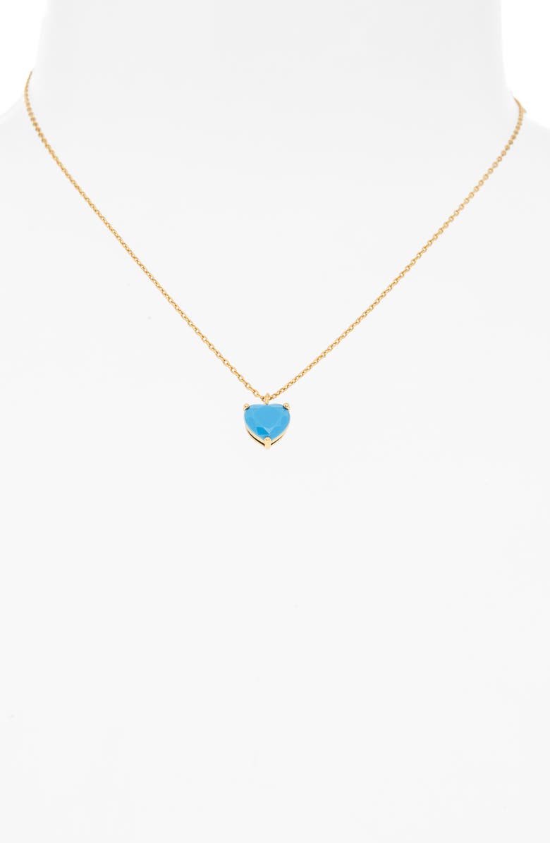 Kate Spade New York my love birthstone heart pendant necklace, Alternate, color, Turquoise