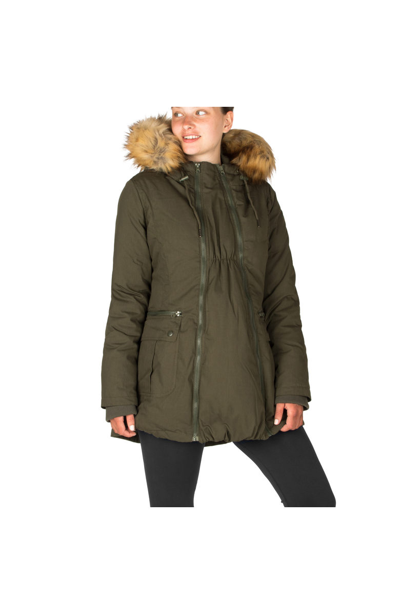Modern Eternity Maternity Modern Eternity Women's Sara 3 in 1 Down Maternity Parka Waterproof, Main, color, Khaki Green