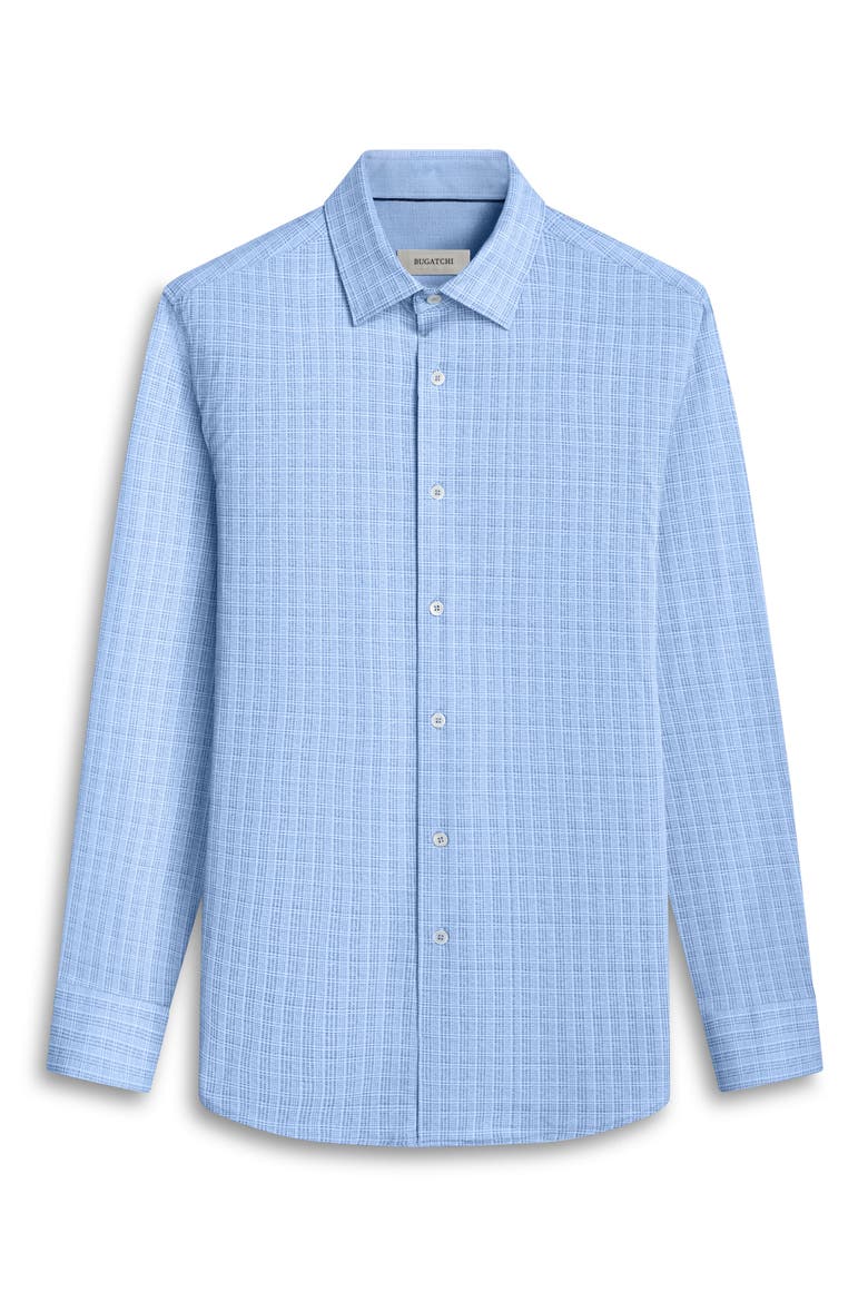 OoohCotton® Check Button-Up Shirt, Alternate, color, AIR BLUE