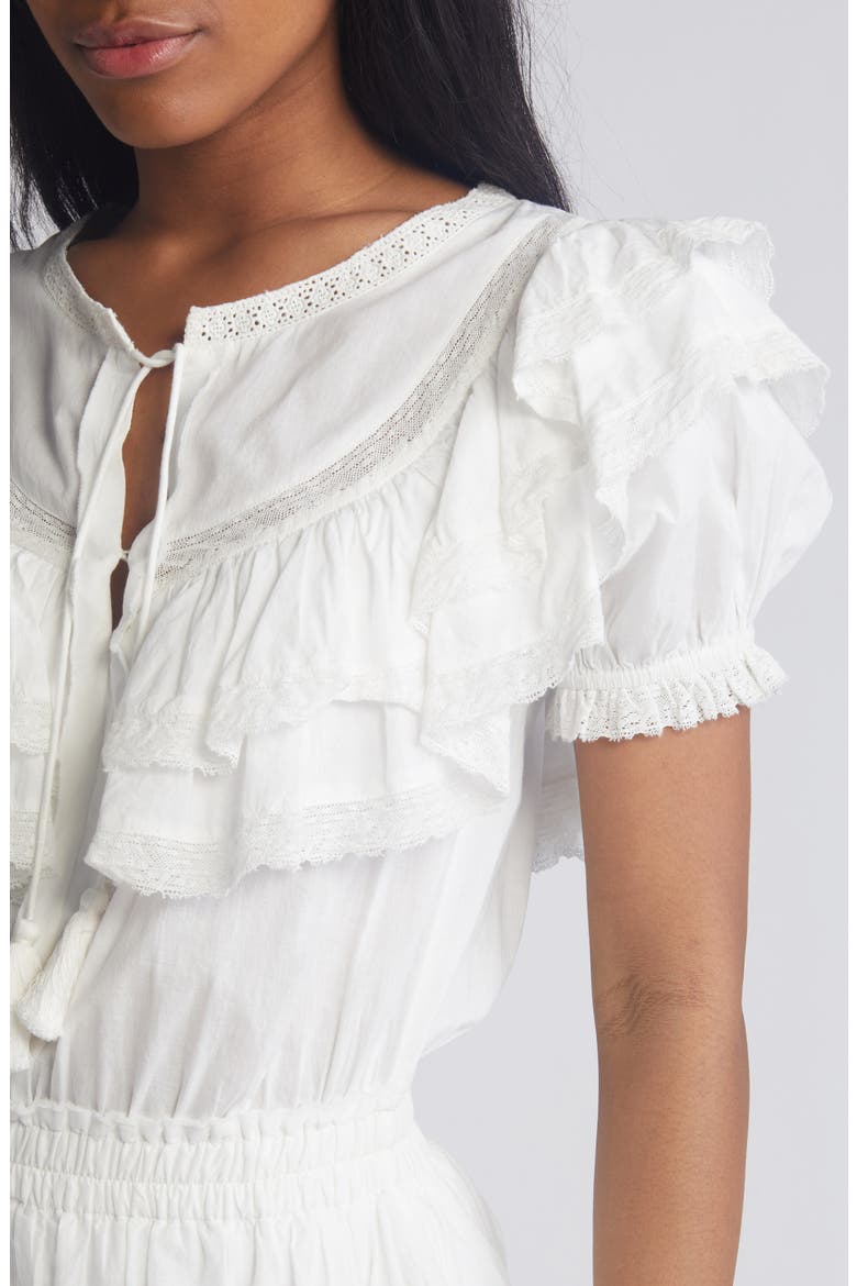 Liv Lace & Ruffle Minidress, Alternate, color, ANTIQUE WHITE