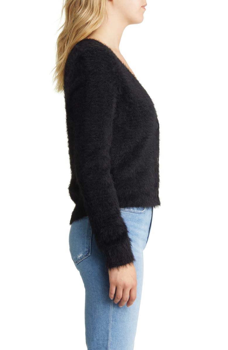 Halogen<sup>®</sup> Fuzzy Deep V-Neck Cardigan, Alternate, color,