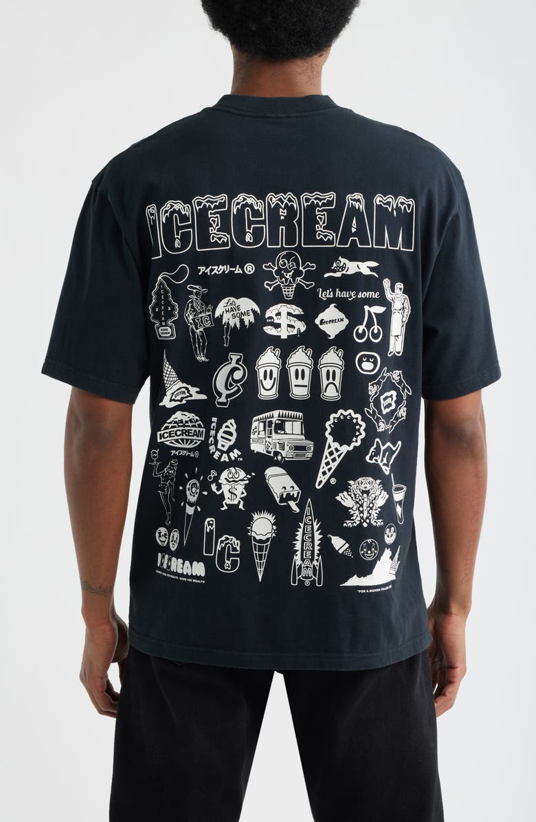 ICECREAM Order Up Cotton Jersey Graphic T-Shirt, Alternate, color, Black