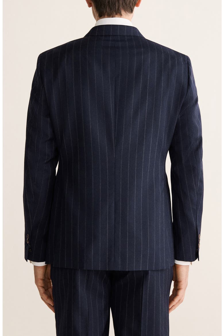Venice Slim Fit Pinstripe Double Breasted Wool Jacket, Alternate, color, NAVY