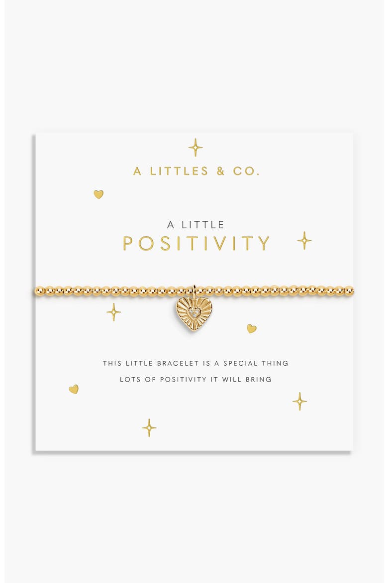 A Little 'Positivity' Bracelet In Gold-Tone Plating, Main, color, Metallic Gold