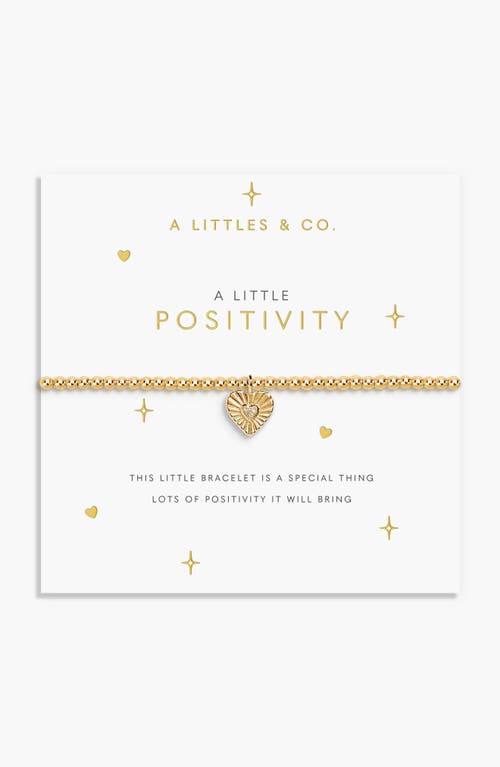 A Littles & Co. A Littles & Co A Little 'positivity' Bracelet In Gold-tone Plating In Gold
