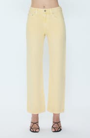 Pistola Lexi Mid Rise Bowed Straight Leg Jeans